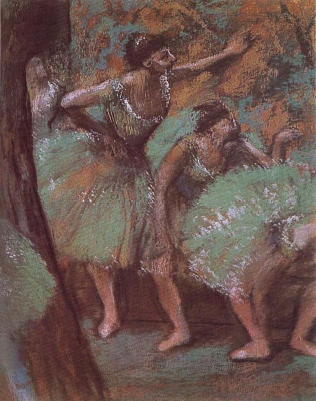 Edgar Degas ballerina wear green dress china oil painting image
